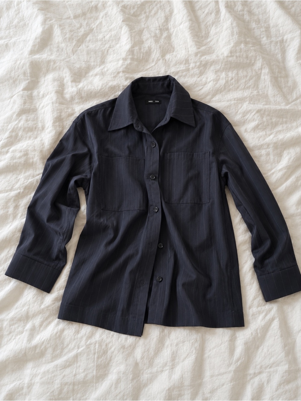 Mango Pinstripe Button-down shirt